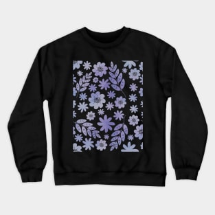 Grey & Lavender Floral Pattern Crewneck Sweatshirt